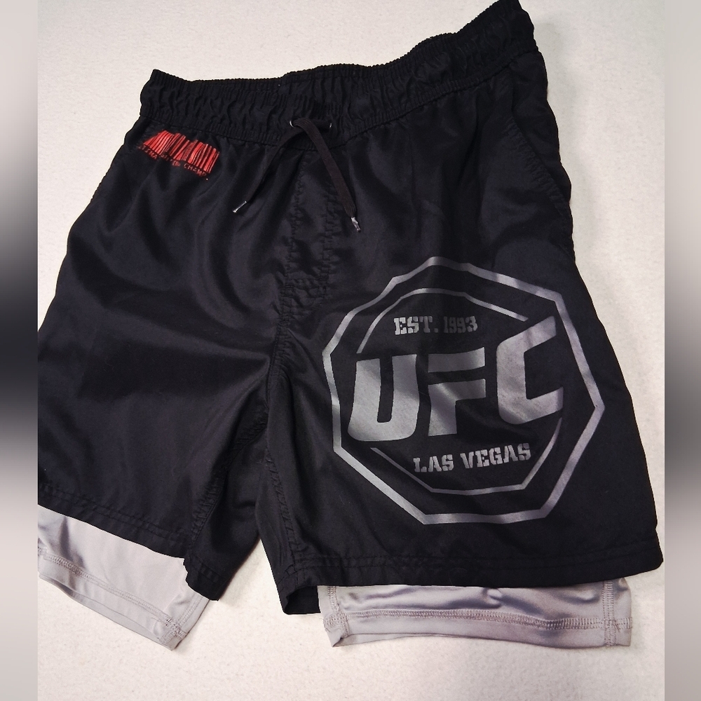 UFC Las Vegas Black and Gray Athletic Shorts